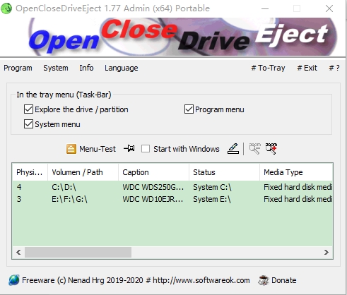 OpenCloseDriveEject(驱动器弹出工具)1.77