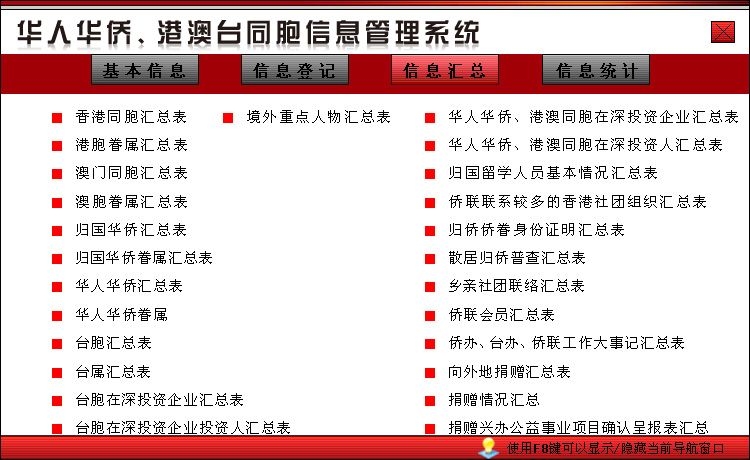 华人华侨、港澳台同胞信息管理系统v1.0
